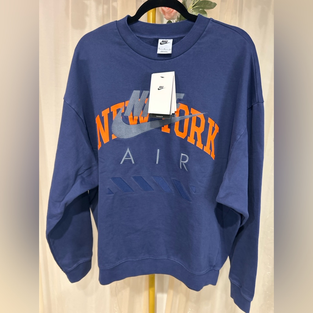Nike New York Crewneck Sweatshirt Blue Oversized Fit Men’s M (Fits Like L) Nwt